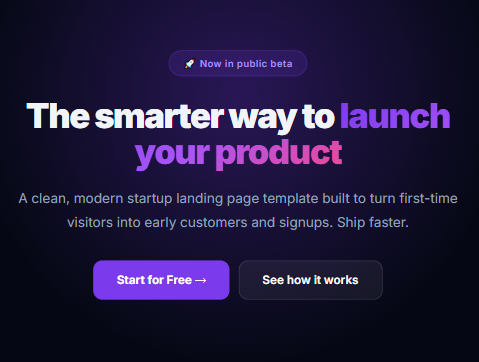 Lumen startup landing page template