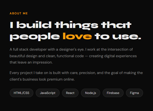 Vault portfolio website template